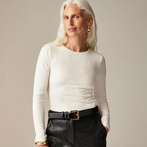 NWOT Pointelle long-sleeve T-shirt in Ivory